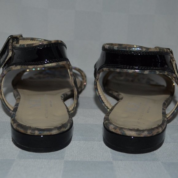 Sz 35.5 5.5 AGL Attilio Giusti Leombruni Black Patent Ankle Strap Sandals - Picture 6 of 7
